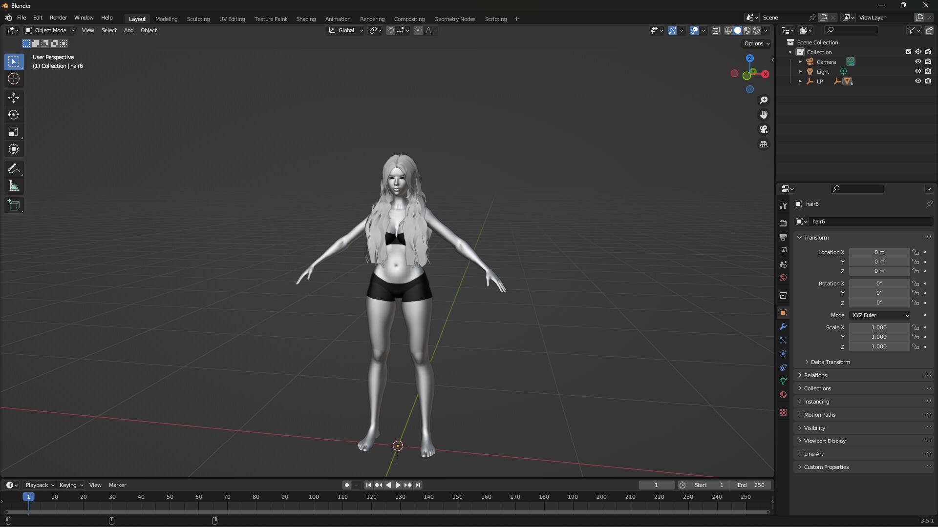 Base Female Body Low-poly 3D model_13