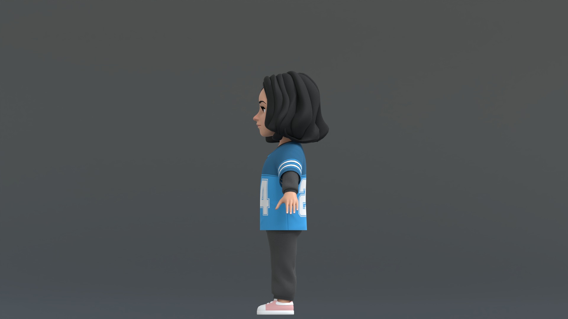 Ellie Cartoon Girl Character 3D model_11