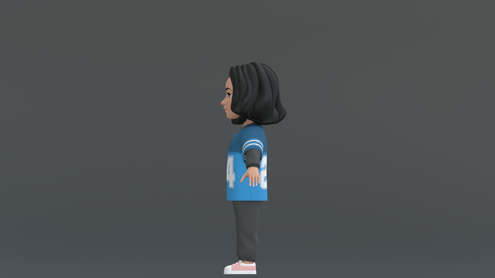 Ellie Cartoon Girl Character 3D model_15