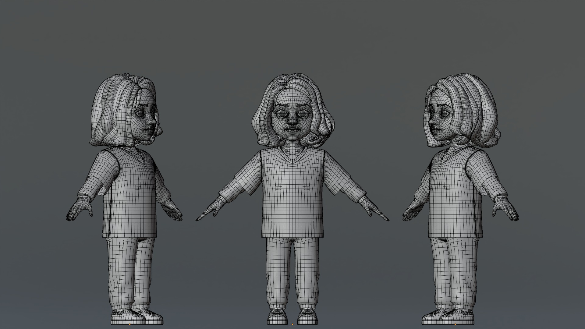 Ellie Cartoon Girl Character 3D model_6