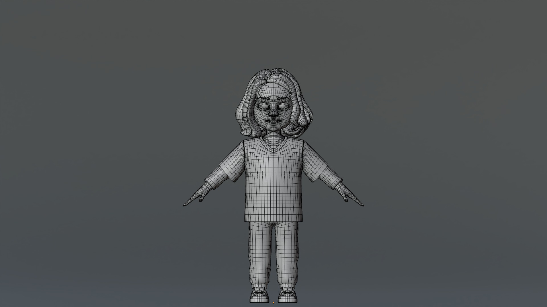 Ellie Cartoon Girl Character 3D model_20