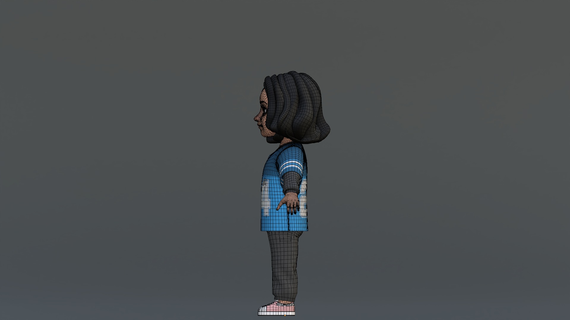 Ellie Cartoon Girl Character 3D model_27