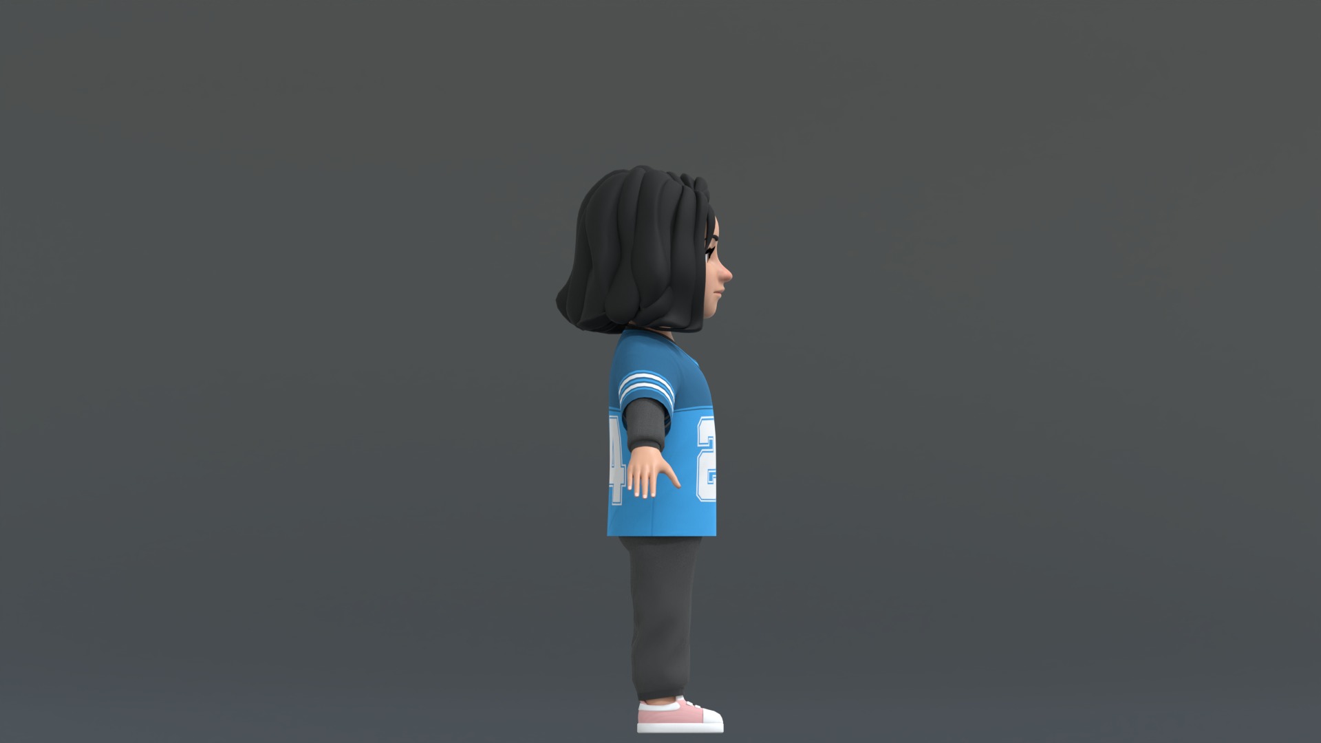 Ellie Cartoon Girl Character 3D model_9