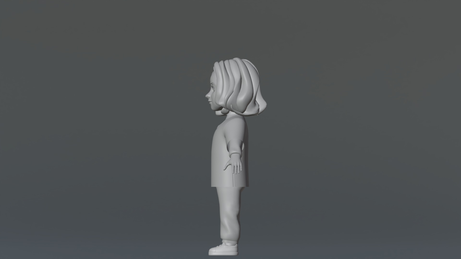 Ellie Cartoon Girl Character 3D model_19