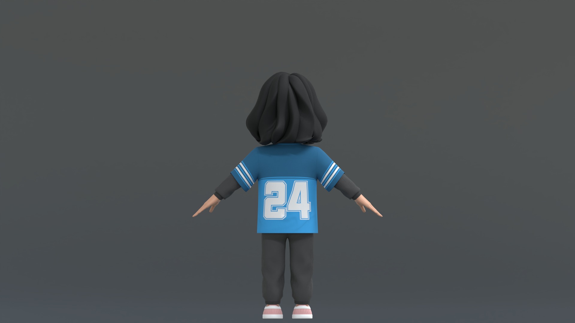 Ellie Cartoon Girl Character 3D model_10