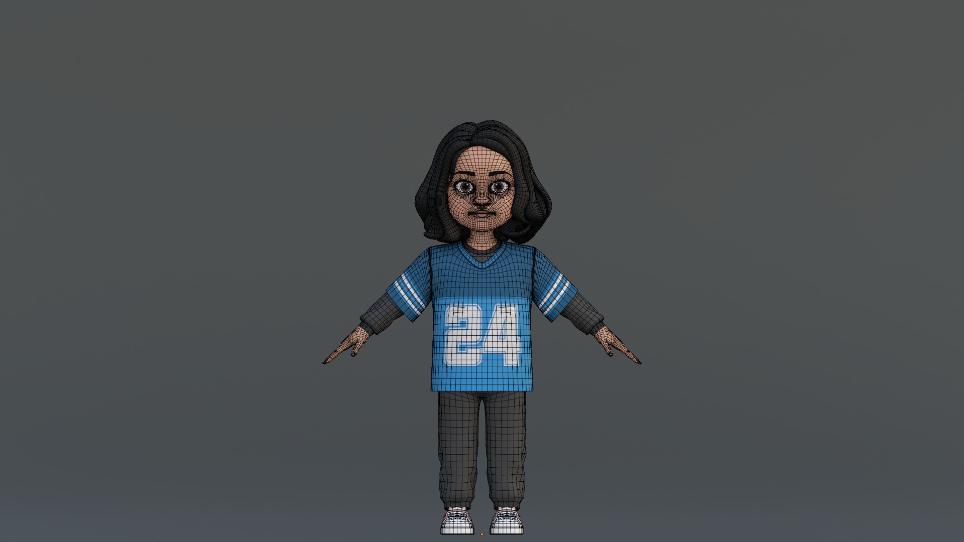 Ellie Cartoon Girl Character 3D model_24