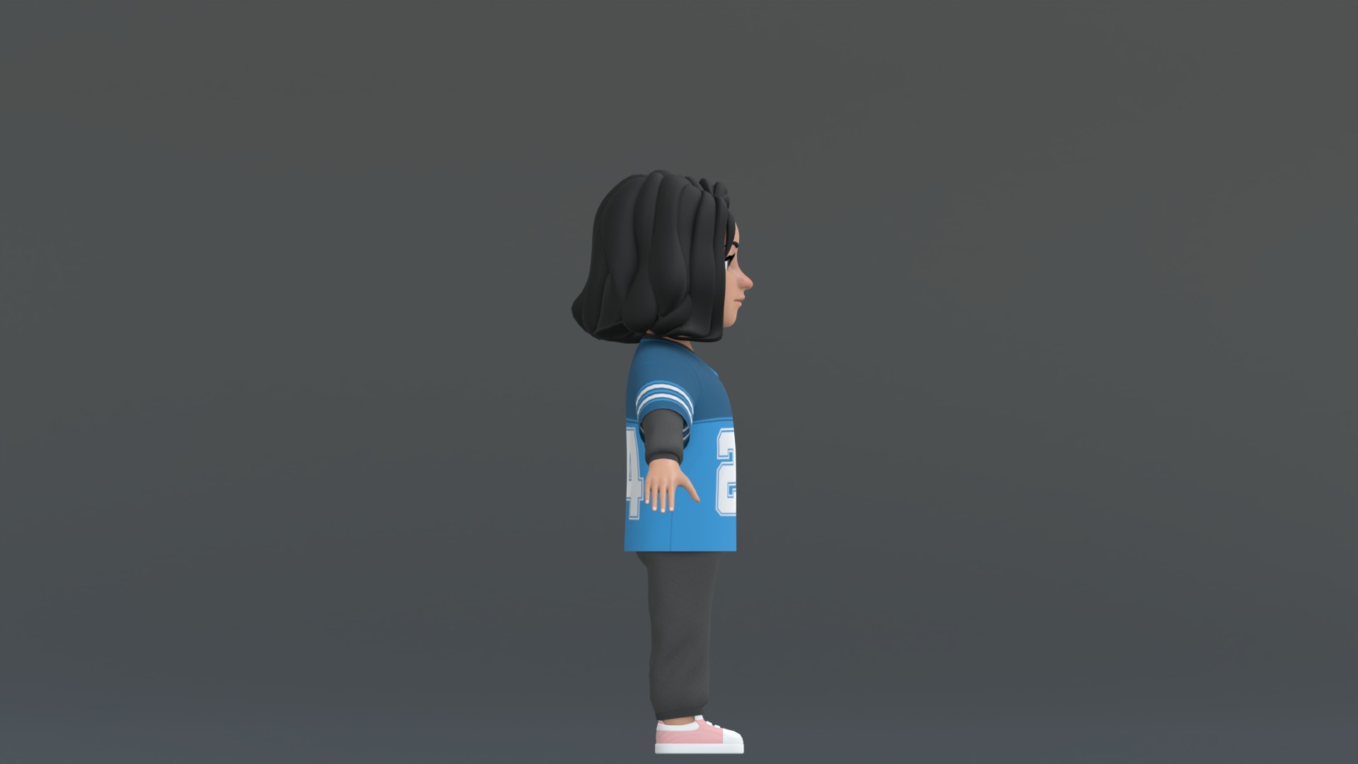 Ellie Cartoon Girl Character 3D model_13