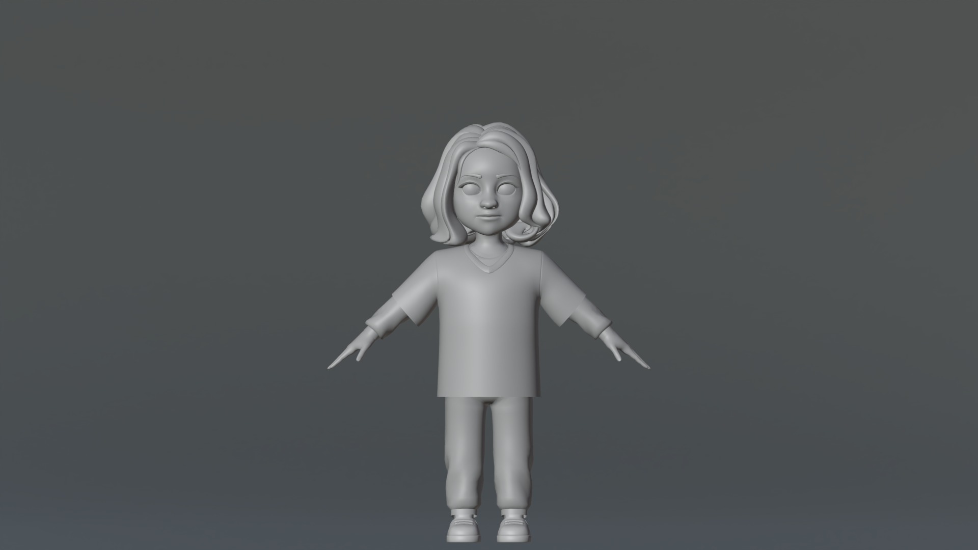 Ellie Cartoon Girl Character 3D model_16
