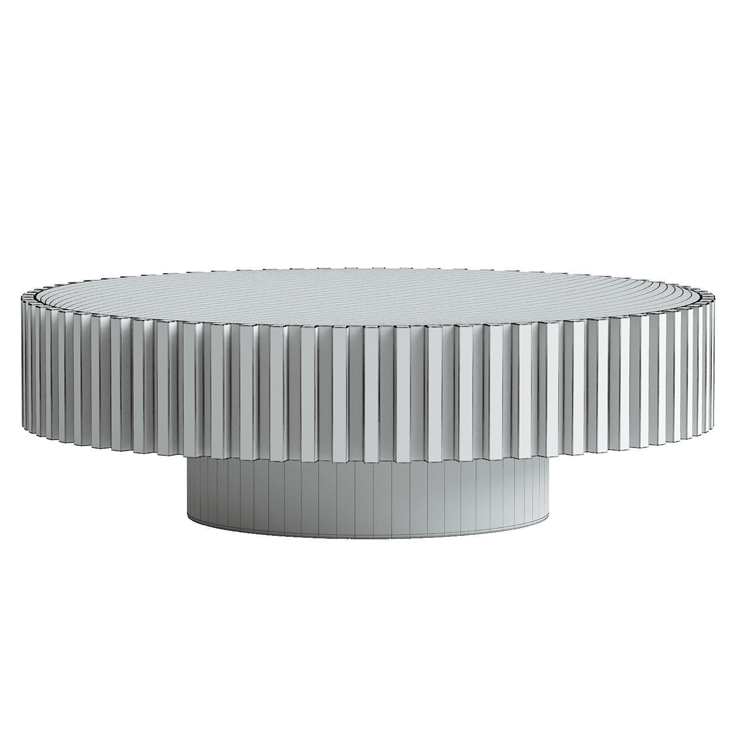 Oak Round Coffee Table 3D model_3