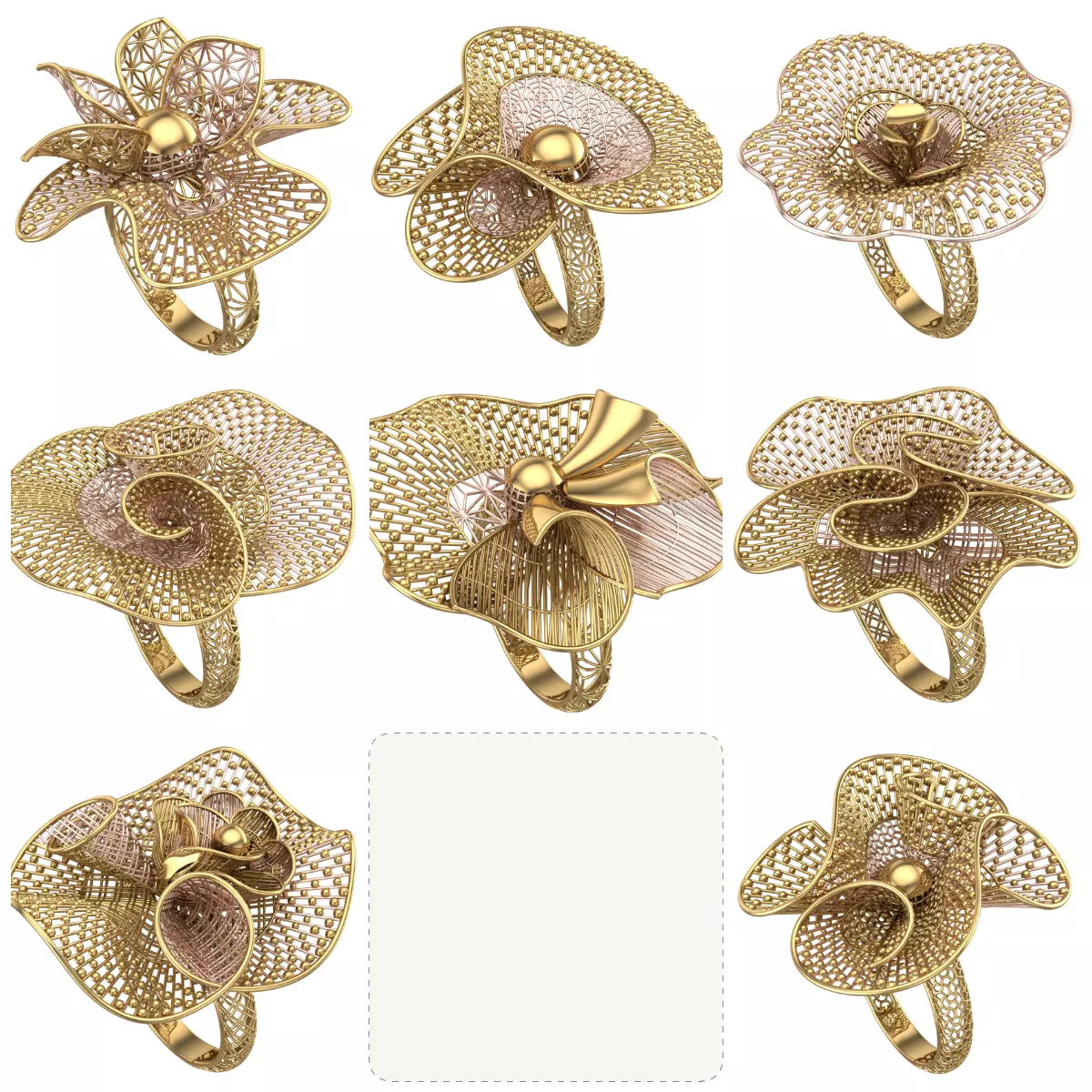 MOVABLE FUSION RING COLLECTION-8 PCS- 3D print model_0