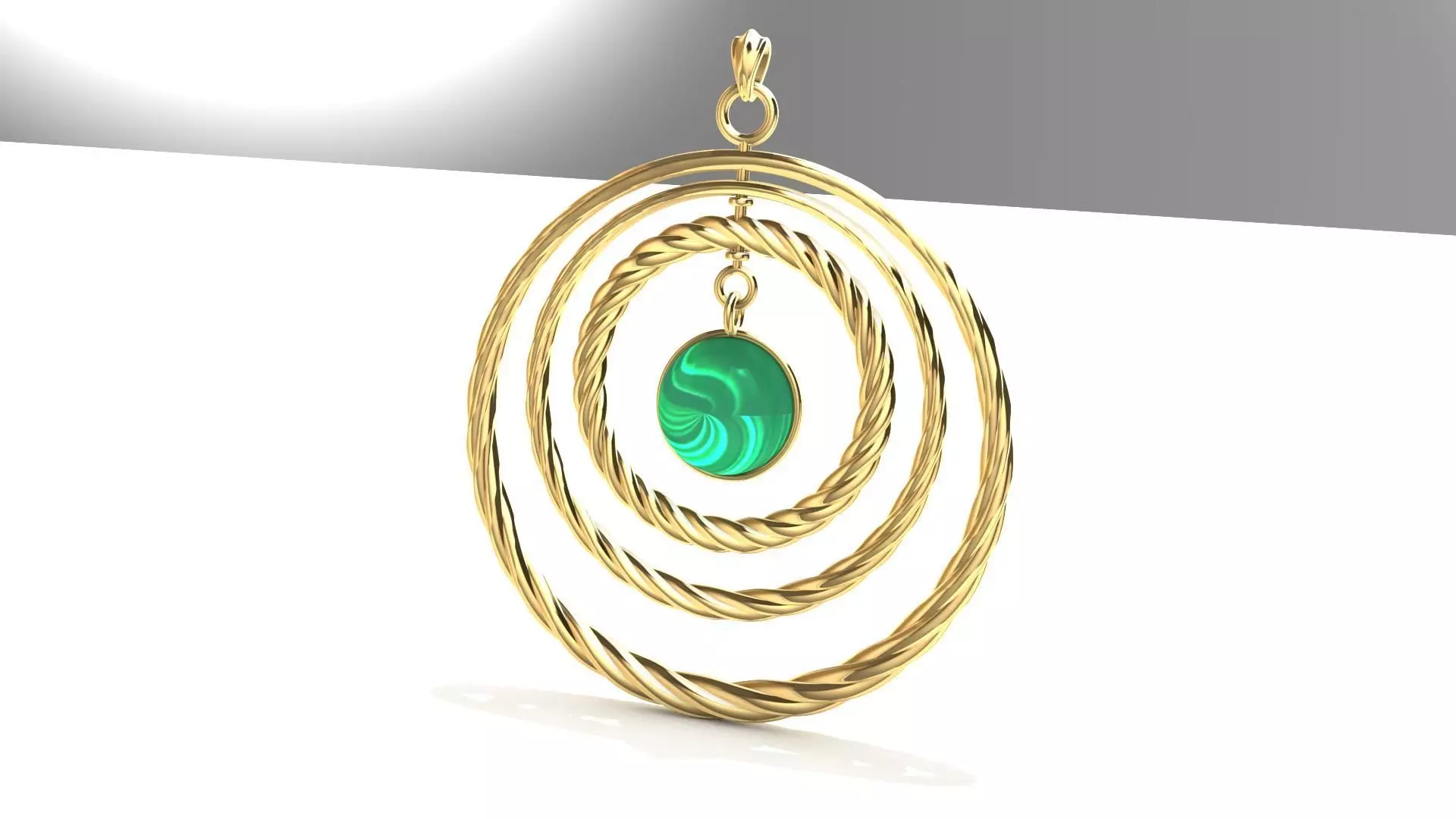 Spiral Pendant Cabochon 3D model Texture 3D print model
