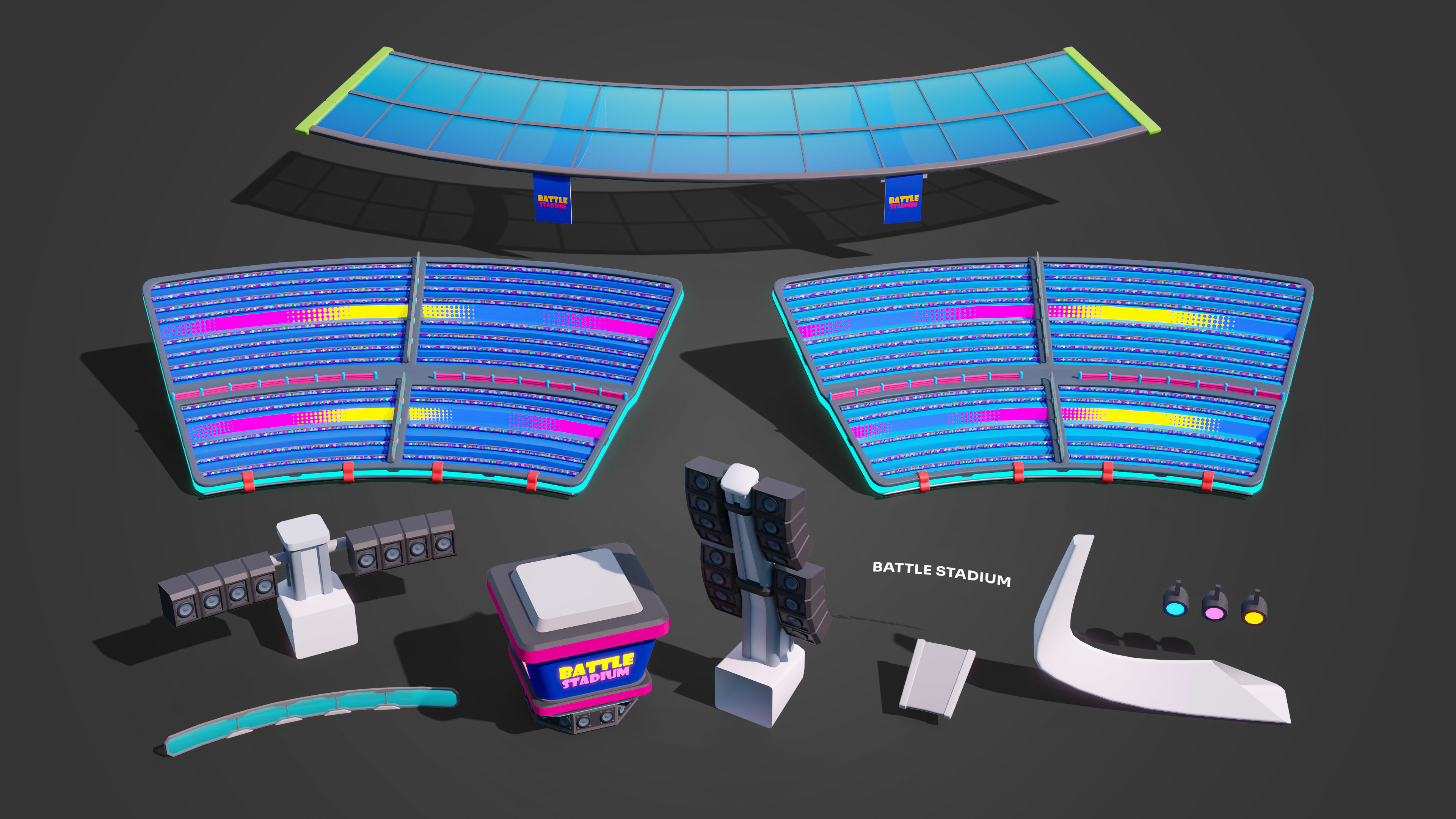Battle Stadium Low-poly 3D model_32