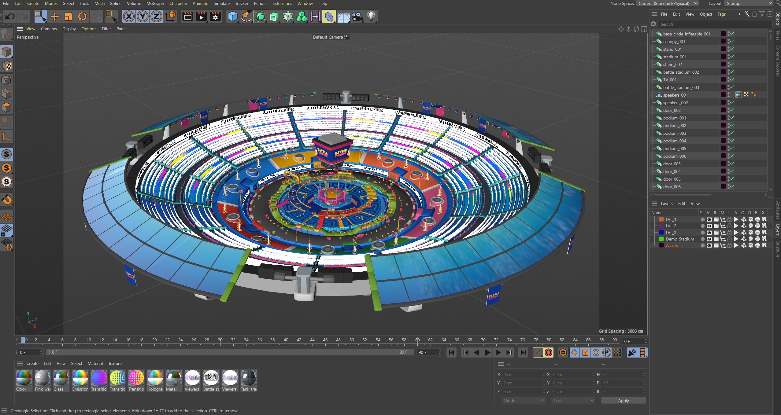 Battle Stadium Low-poly 3D model_36