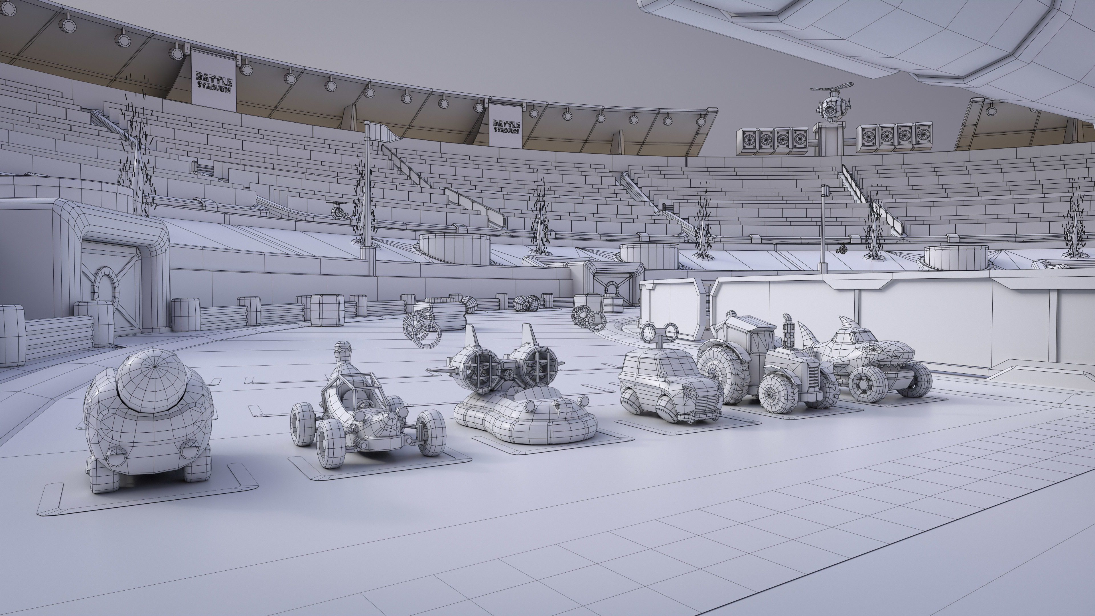 Battle Stadium Low-poly 3D model_40