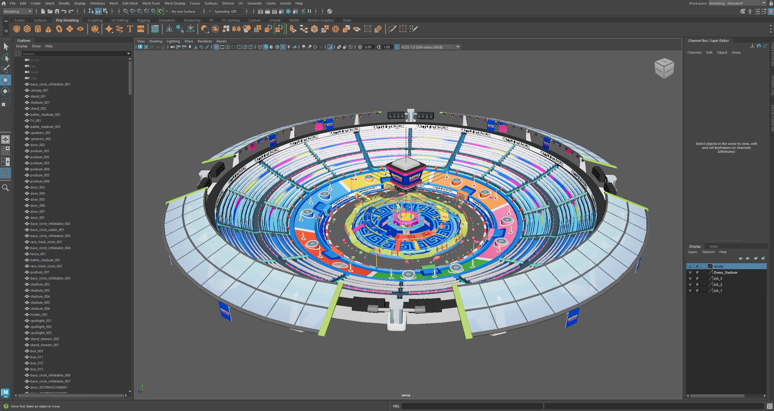 Battle Stadium Low-poly 3D model_35