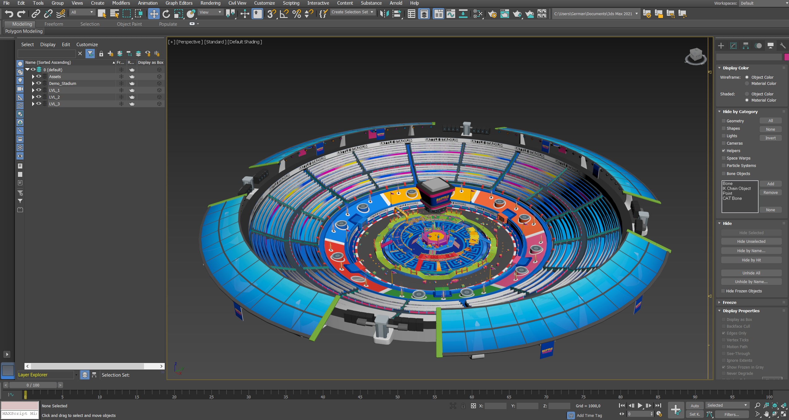 Battle Stadium Low-poly 3D model_37