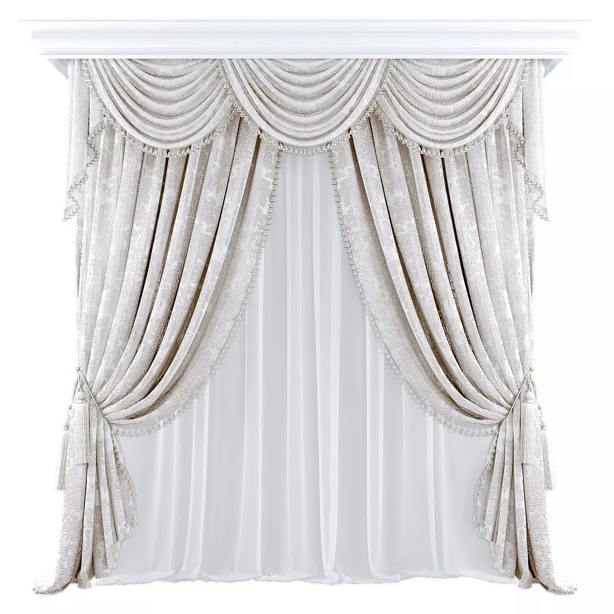 Curtains622 Low-poly 3D model_0