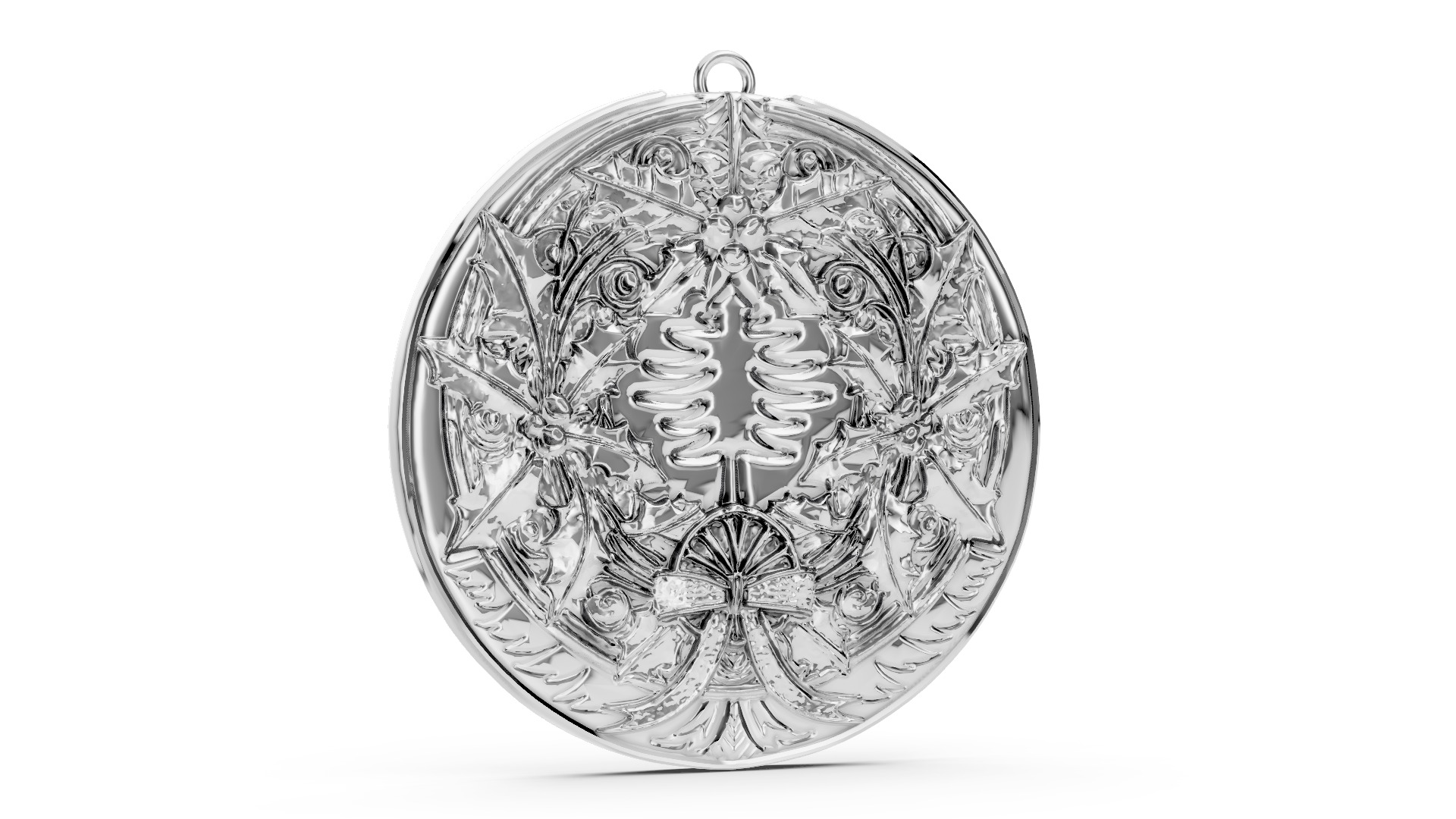 Christmas Wreath Ornamnet and Pendant 3D print model_2