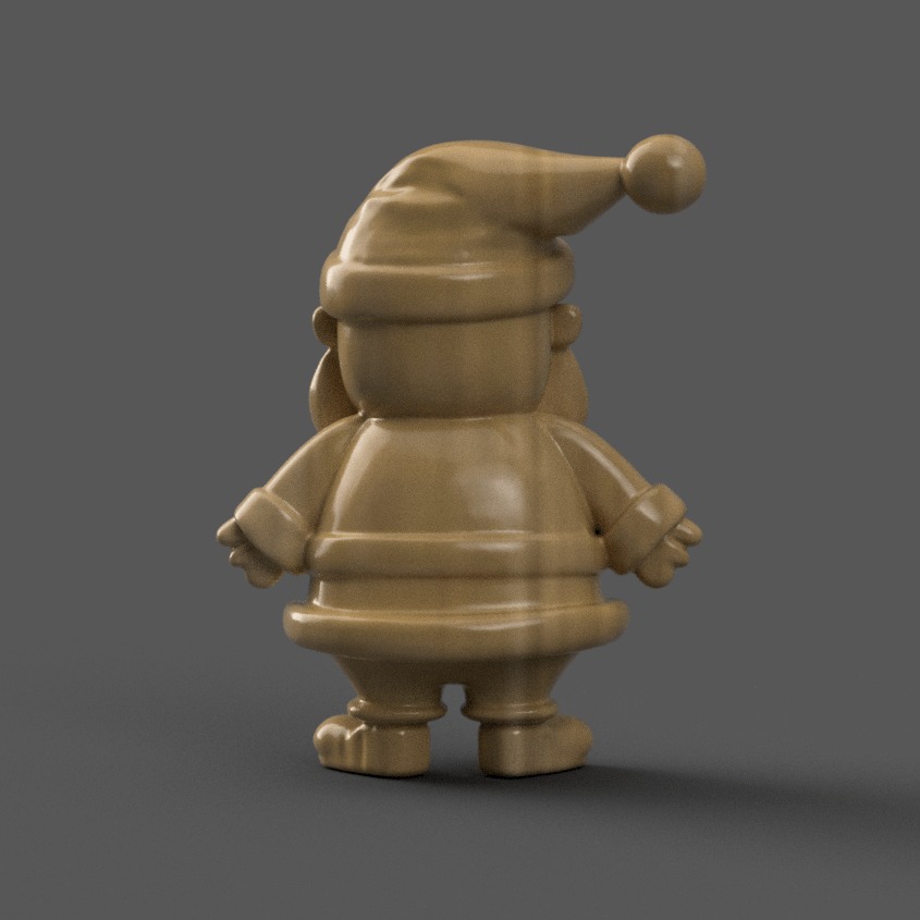 santa clause sculpture for table - desk - tree - keychain 4 3D print model_4