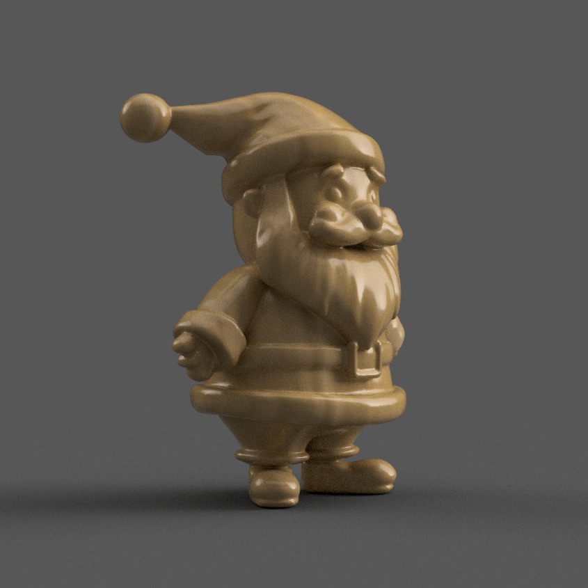 santa clause sculpture for table - desk - tree - keychain 4 3D print model_7