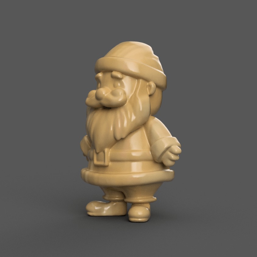 santa clause sculpture for table - desk - tree - keychain 4 3D print model_1