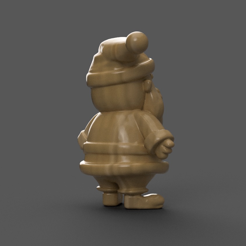 santa clause sculpture for table - desk - tree - keychain 4 3D print model_5