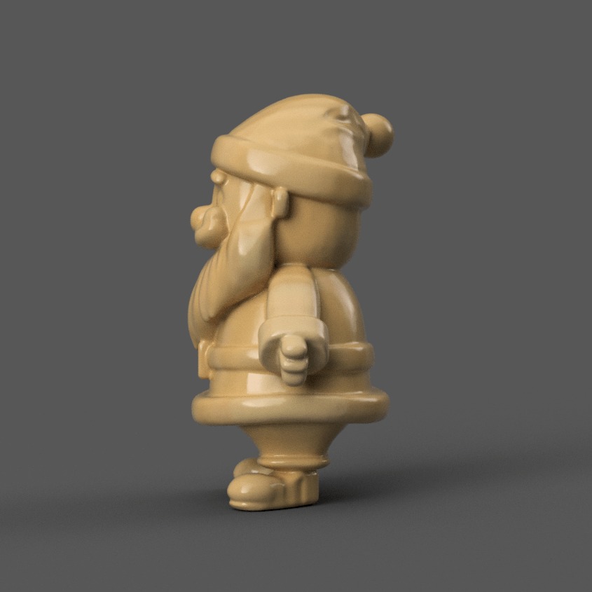 santa clause sculpture for table - desk - tree - keychain 4 3D print model_2