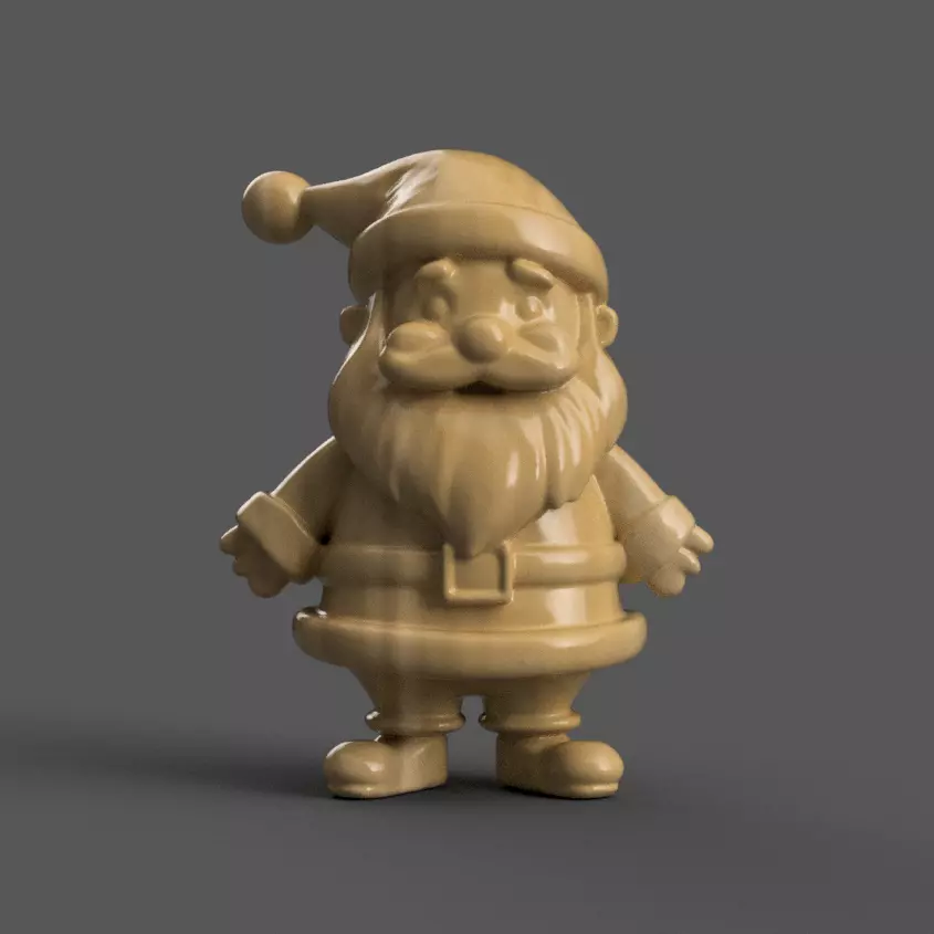 santa clause sculpture for table - desk - tree - keychain 4 3D print model_0