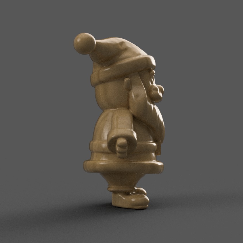 santa clause sculpture for table - desk - tree - keychain 4 3D print model_6