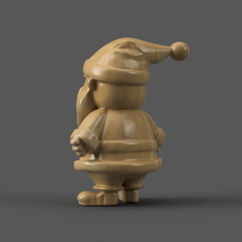 santa clause sculpture for table - desk - tree - keychain 4 3D print model_3