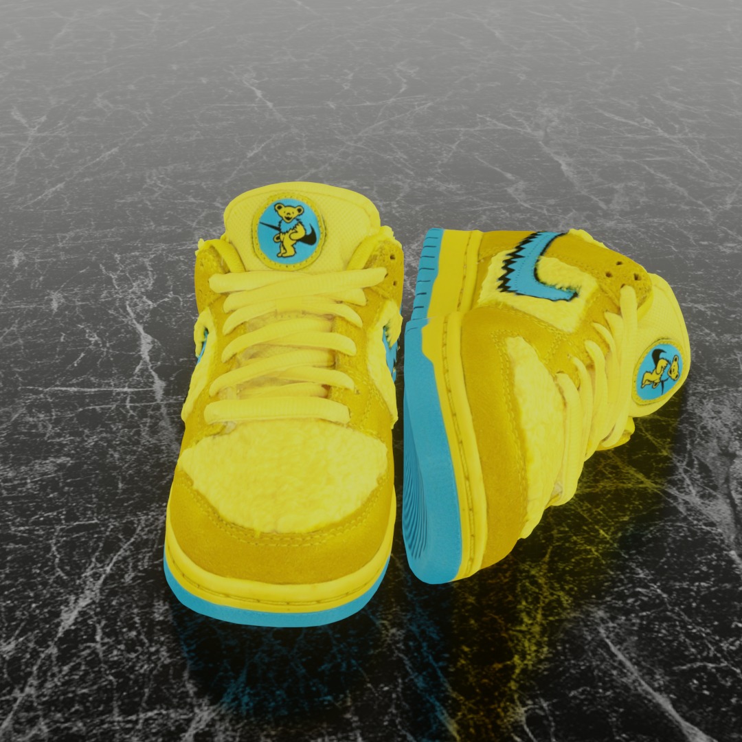 GD X NIKE AIR JORDAN SB DUNK LOW PRO OPTI YELLOW 3D SHOES Low-poly 3D model_3
