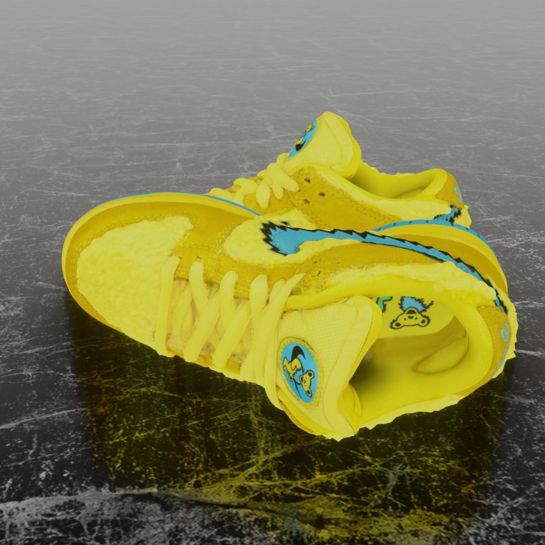 GD X NIKE AIR JORDAN SB DUNK LOW PRO OPTI YELLOW 3D SHOES Low-poly 3D model_7