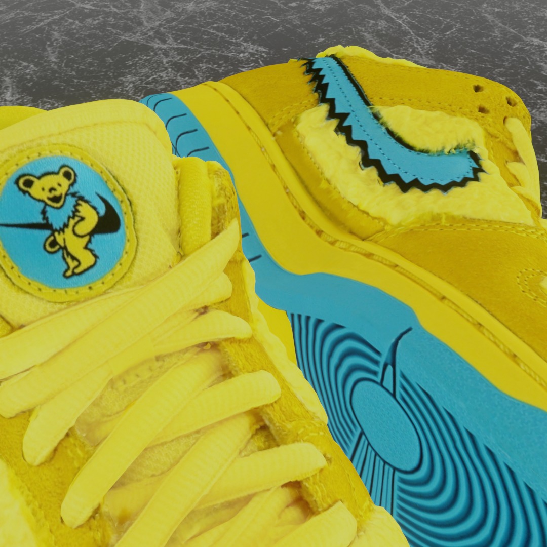 GD X NIKE AIR JORDAN SB DUNK LOW PRO OPTI YELLOW 3D SHOES Low-poly 3D model_11