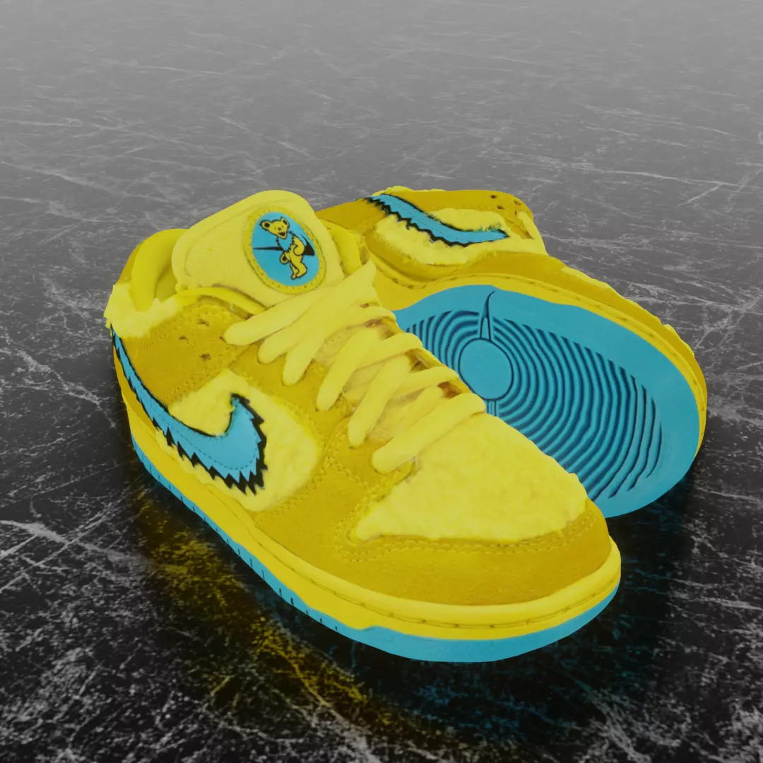 GD X NIKE AIR JORDAN SB DUNK LOW PRO OPTI YELLOW 3D SHOES Low-poly 3D model_0