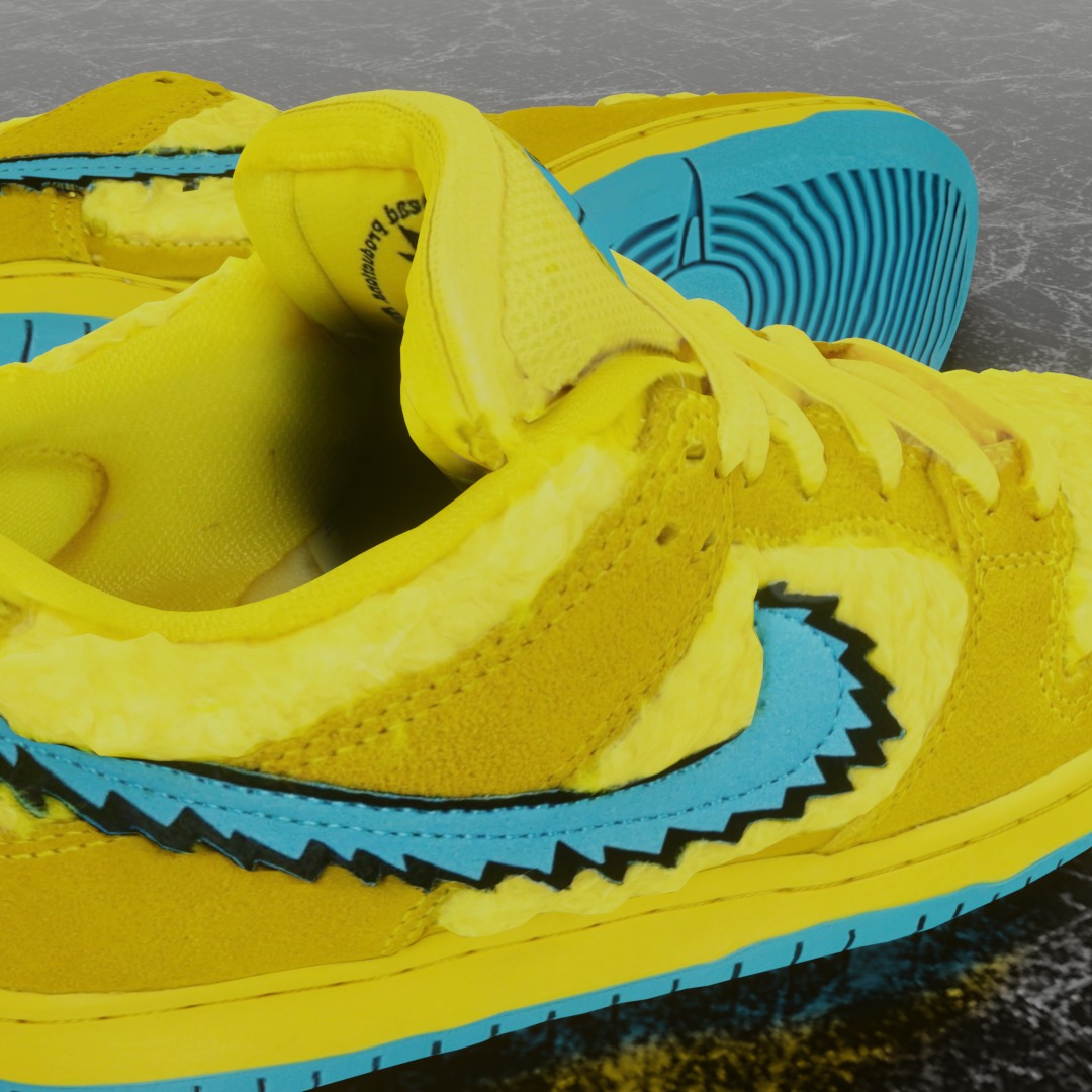 GD X NIKE AIR JORDAN SB DUNK LOW PRO OPTI YELLOW 3D SHOES Low-poly 3D model_9