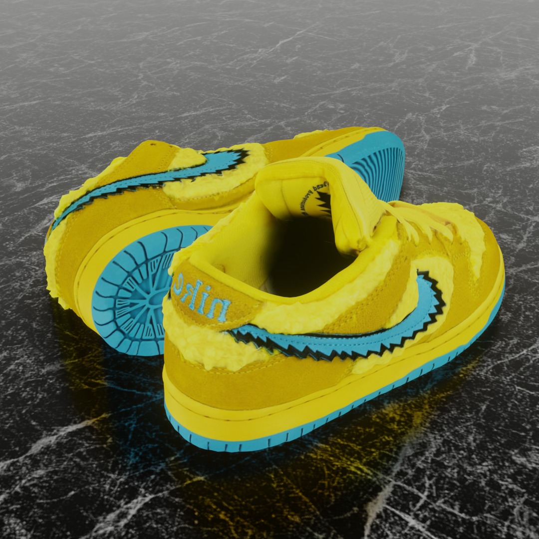 GD X NIKE AIR JORDAN SB DUNK LOW PRO OPTI YELLOW 3D SHOES Low-poly 3D model_5