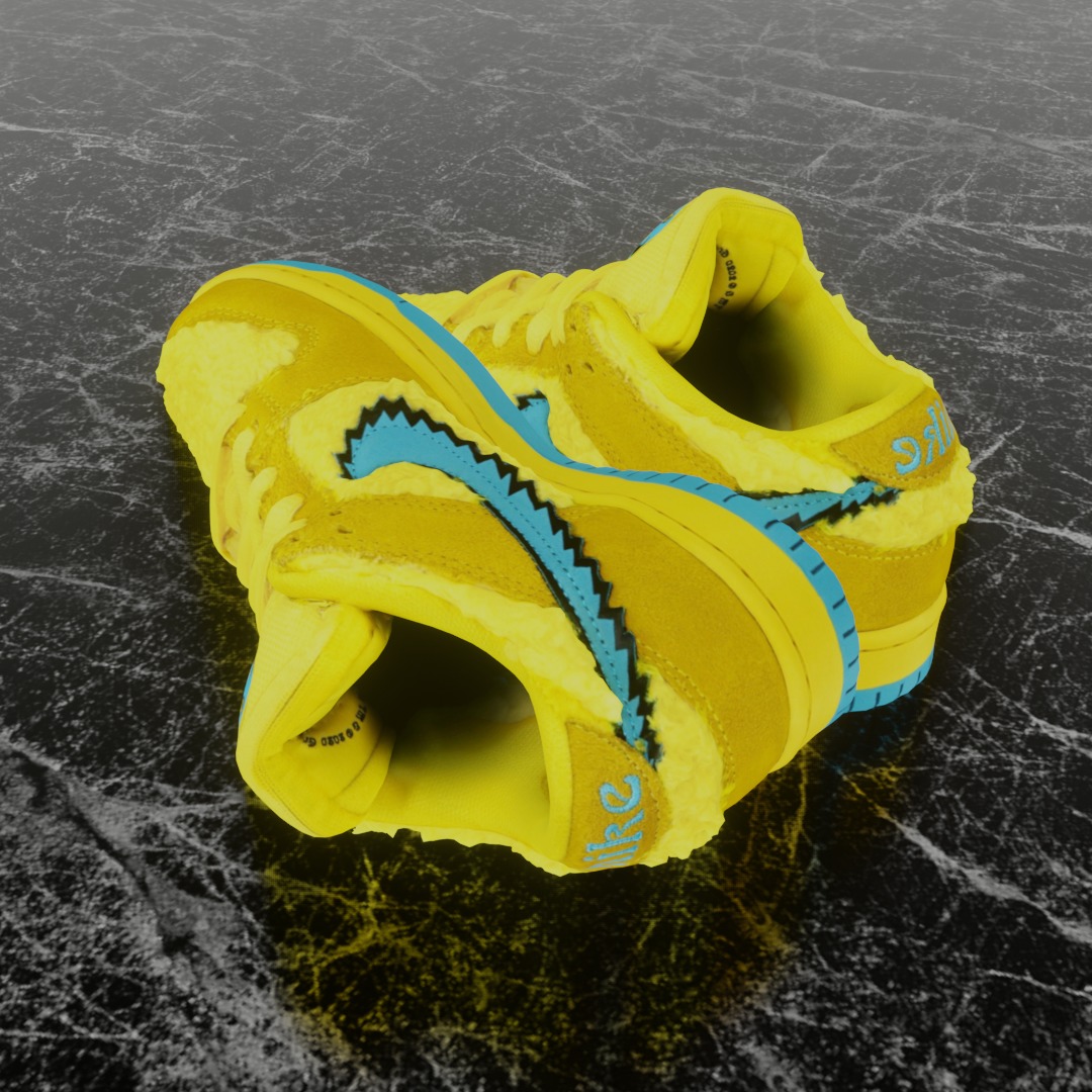 GD X NIKE AIR JORDAN SB DUNK LOW PRO OPTI YELLOW 3D SHOES Low-poly 3D model_6