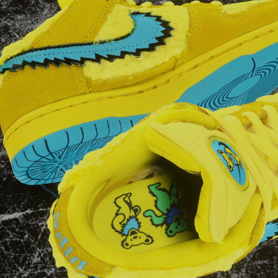 GD X NIKE AIR JORDAN SB DUNK LOW PRO OPTI YELLOW 3D SHOES Low-poly 3D model_10