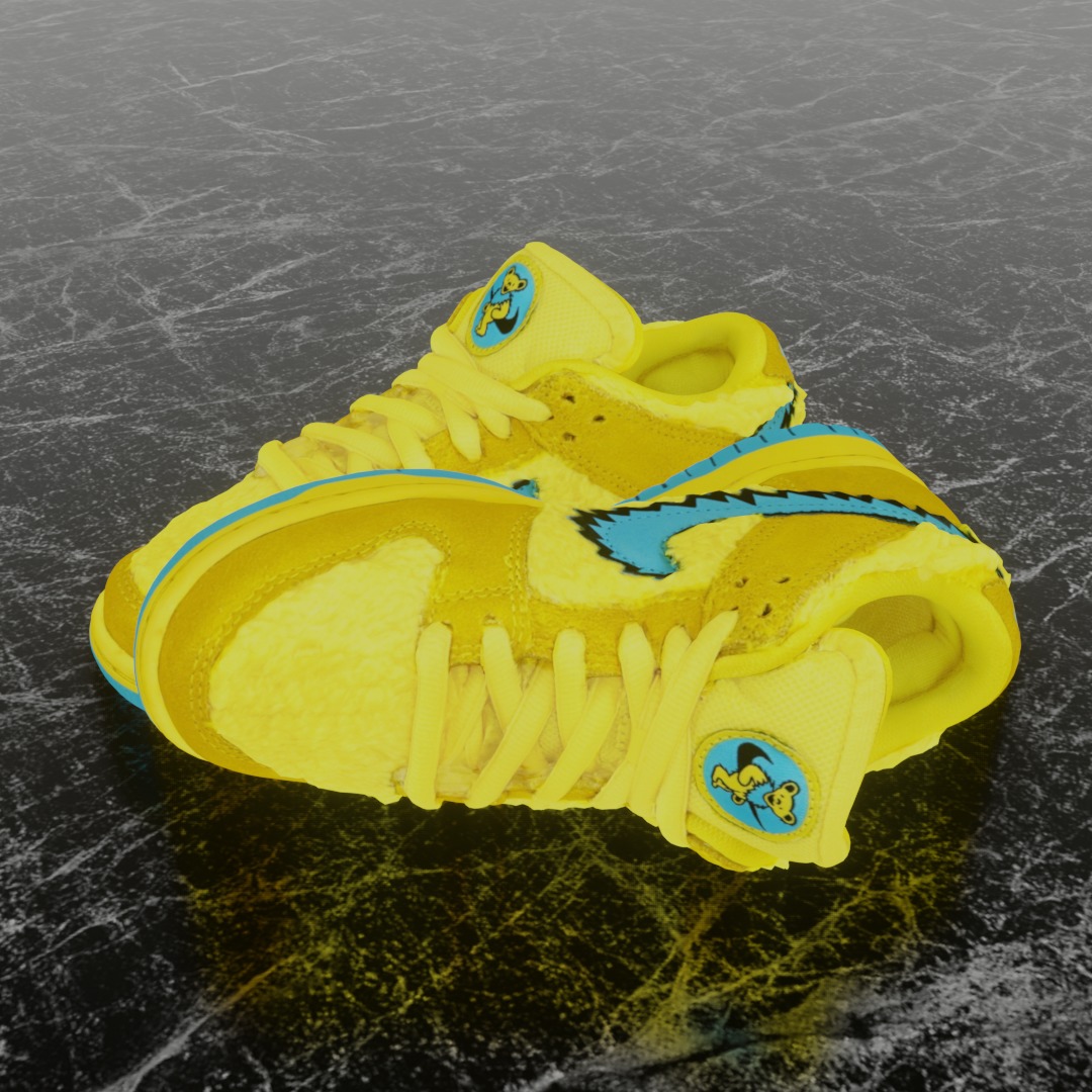 GD X NIKE AIR JORDAN SB DUNK LOW PRO OPTI YELLOW 3D SHOES Low-poly 3D model_1