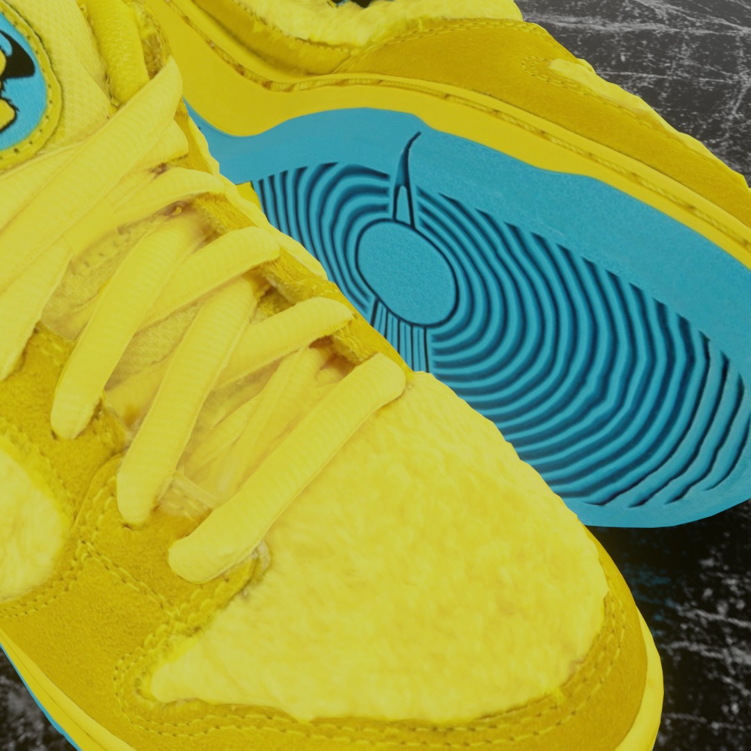 GD X NIKE AIR JORDAN SB DUNK LOW PRO OPTI YELLOW 3D SHOES Low-poly 3D model_12