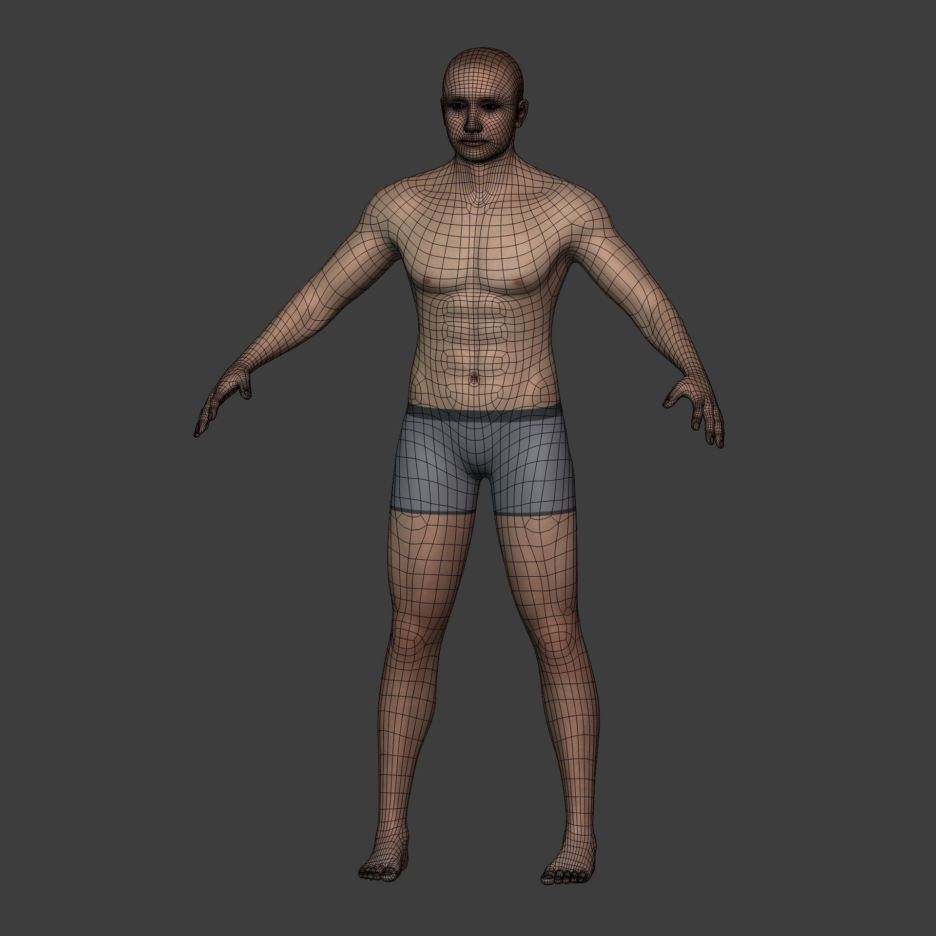 Man - 3 Skin Textures - European African Arab Indian - IK-FK Rig Low-poly 3D model_19