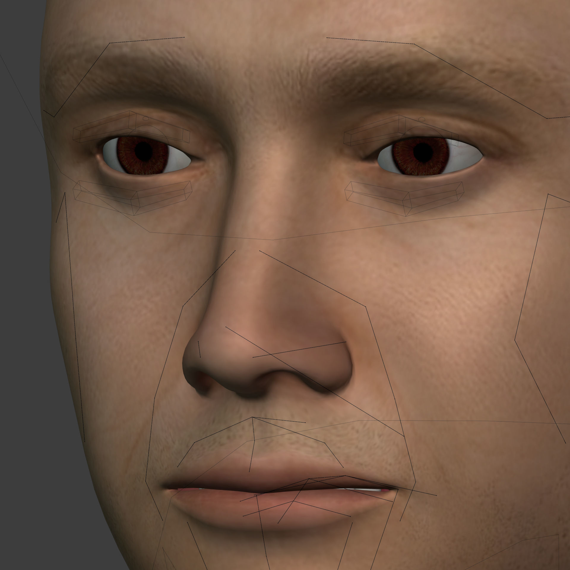 Man - 3 Skin Textures - European African Arab Indian - IK-FK Rig Low-poly 3D model_31
