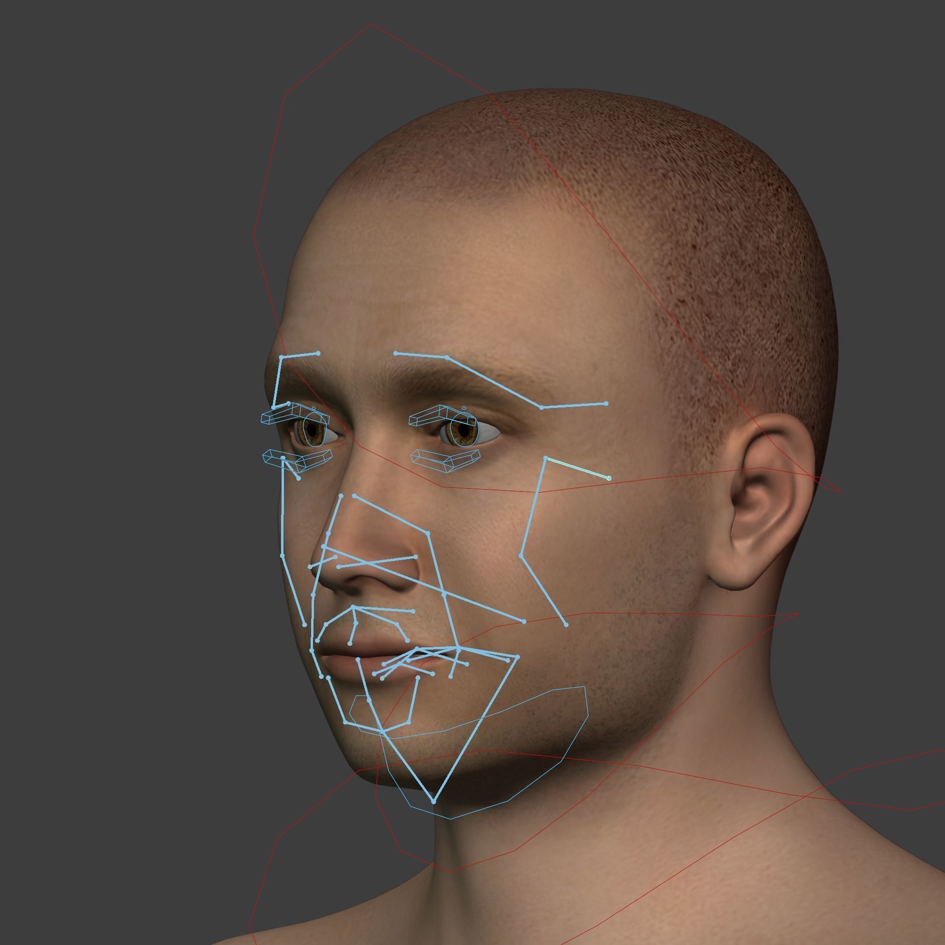 Man - 3 Skin Textures - European African Arab Indian - IK-FK Rig Low-poly 3D model_13