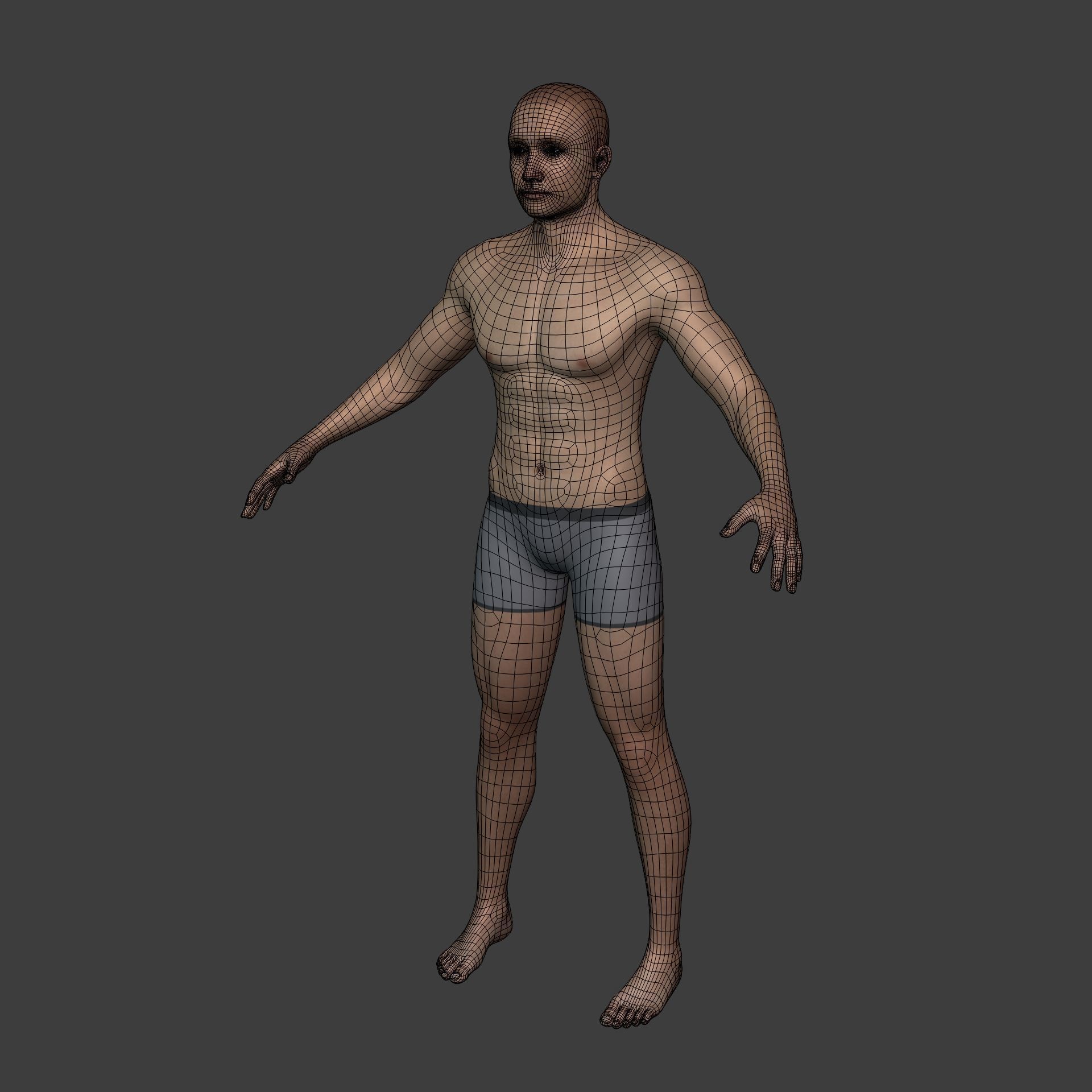 Man - 3 Skin Textures - European African Arab Indian - IK-FK Rig Low-poly 3D model_6