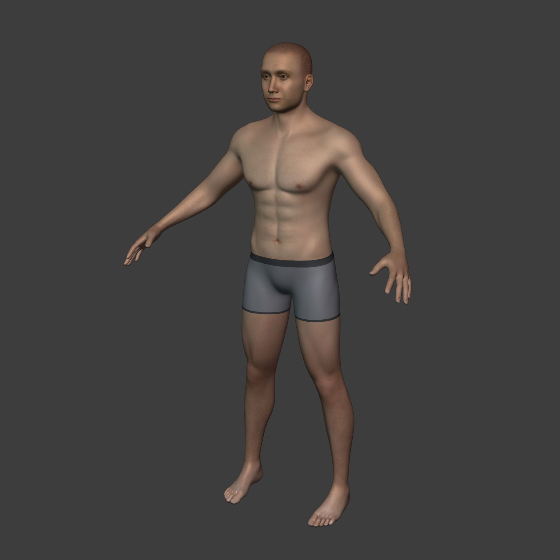 Man - 3 Skin Textures - European African Arab Indian - IK-FK Rig Low-poly 3D model_7
