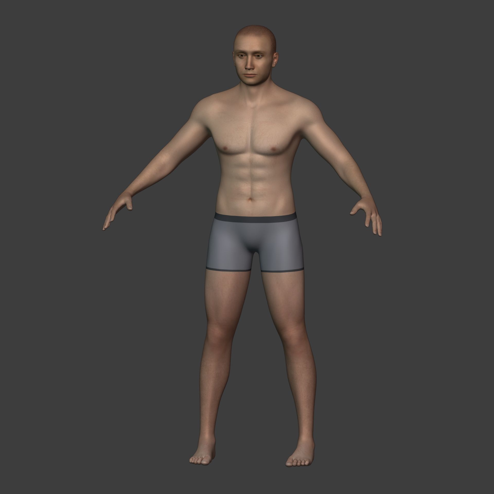 Man - 3 Skin Textures - European African Arab Indian - IK-FK Rig Low-poly 3D model_18