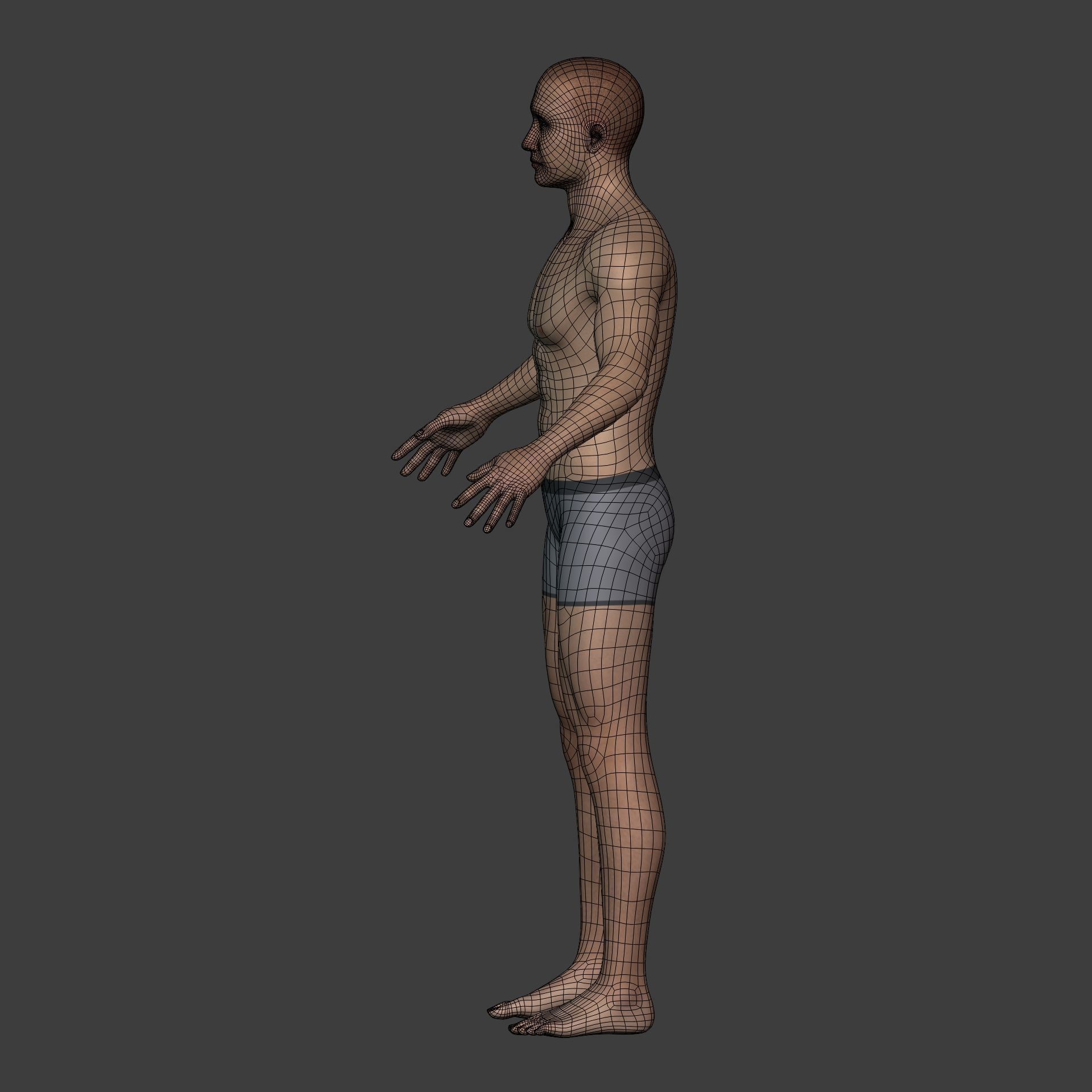 Man - 3 Skin Textures - European African Arab Indian - IK-FK Rig Low-poly 3D model_21