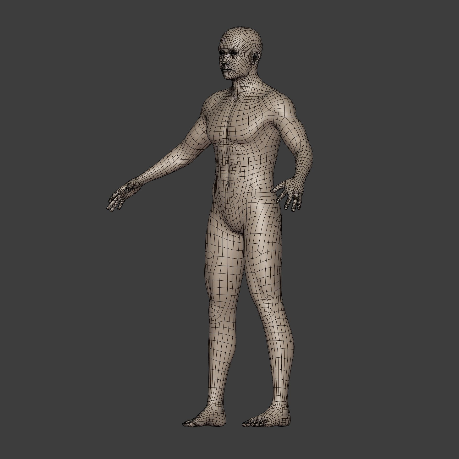 Man - 3 Skin Textures - European African Arab Indian - IK-FK Rig Low-poly 3D model_12