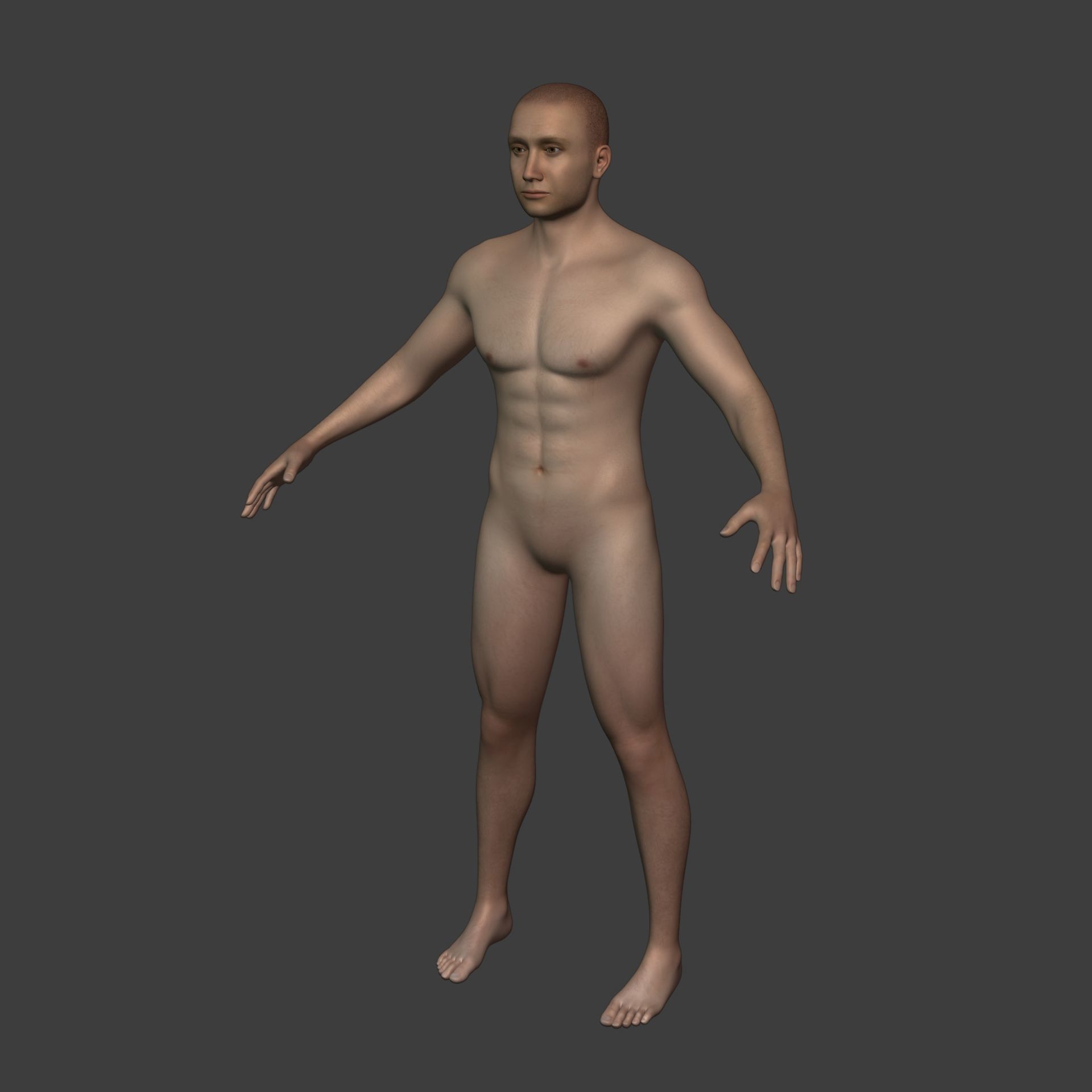 Man - 3 Skin Textures - European African Arab Indian - IK-FK Rig Low-poly 3D model_10