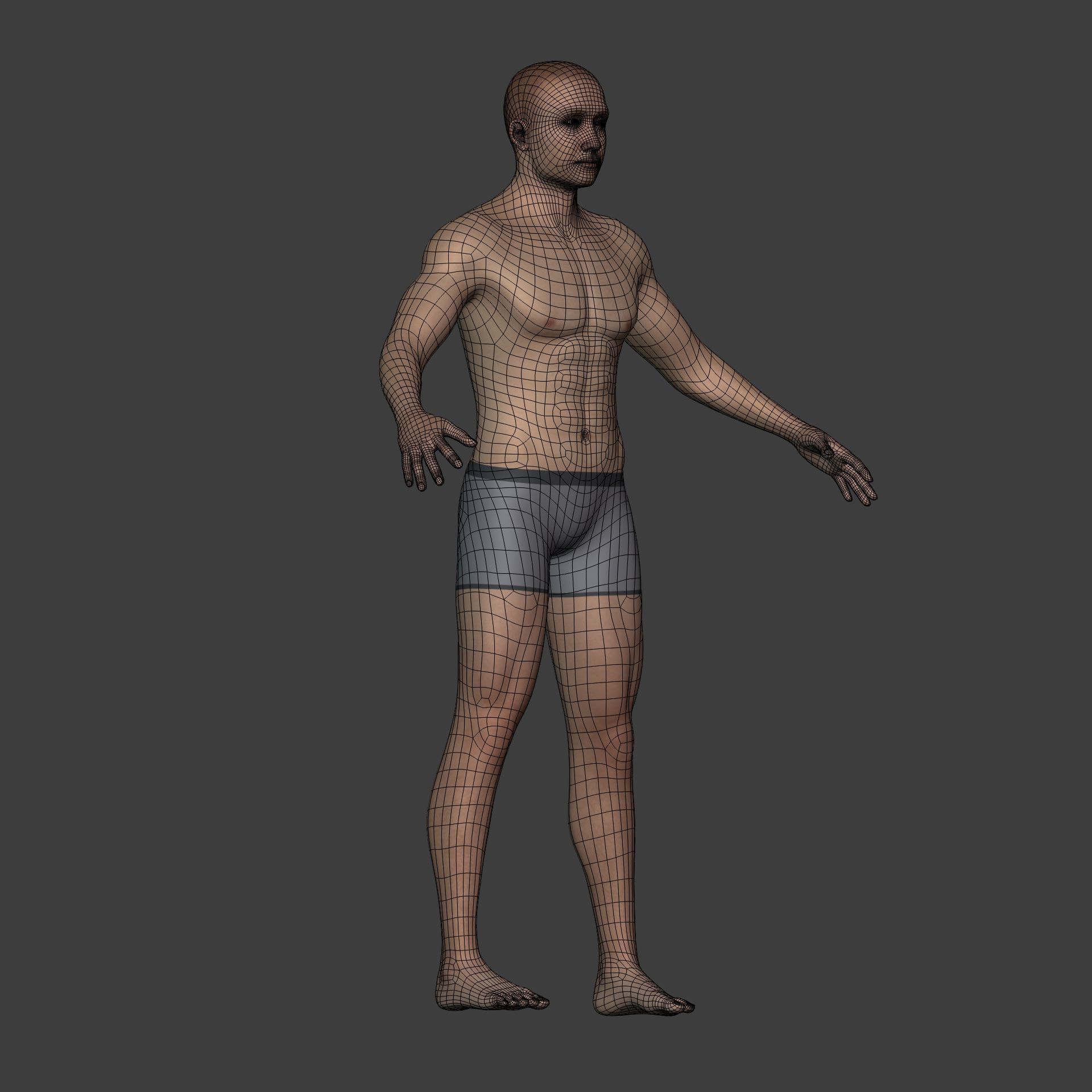 Man - 3 Skin Textures - European African Arab Indian - IK-FK Rig Low-poly 3D model_29